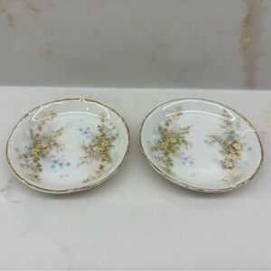 Antique Rosenthal Butter Pat Teabag Park Dish Floral Versailles with Gold Trim